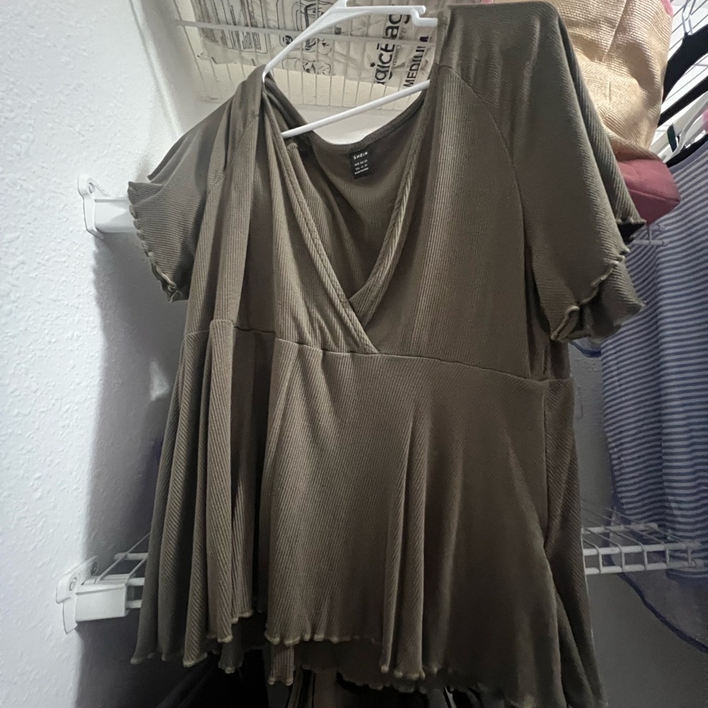 SHEIN Olive Green Blouse